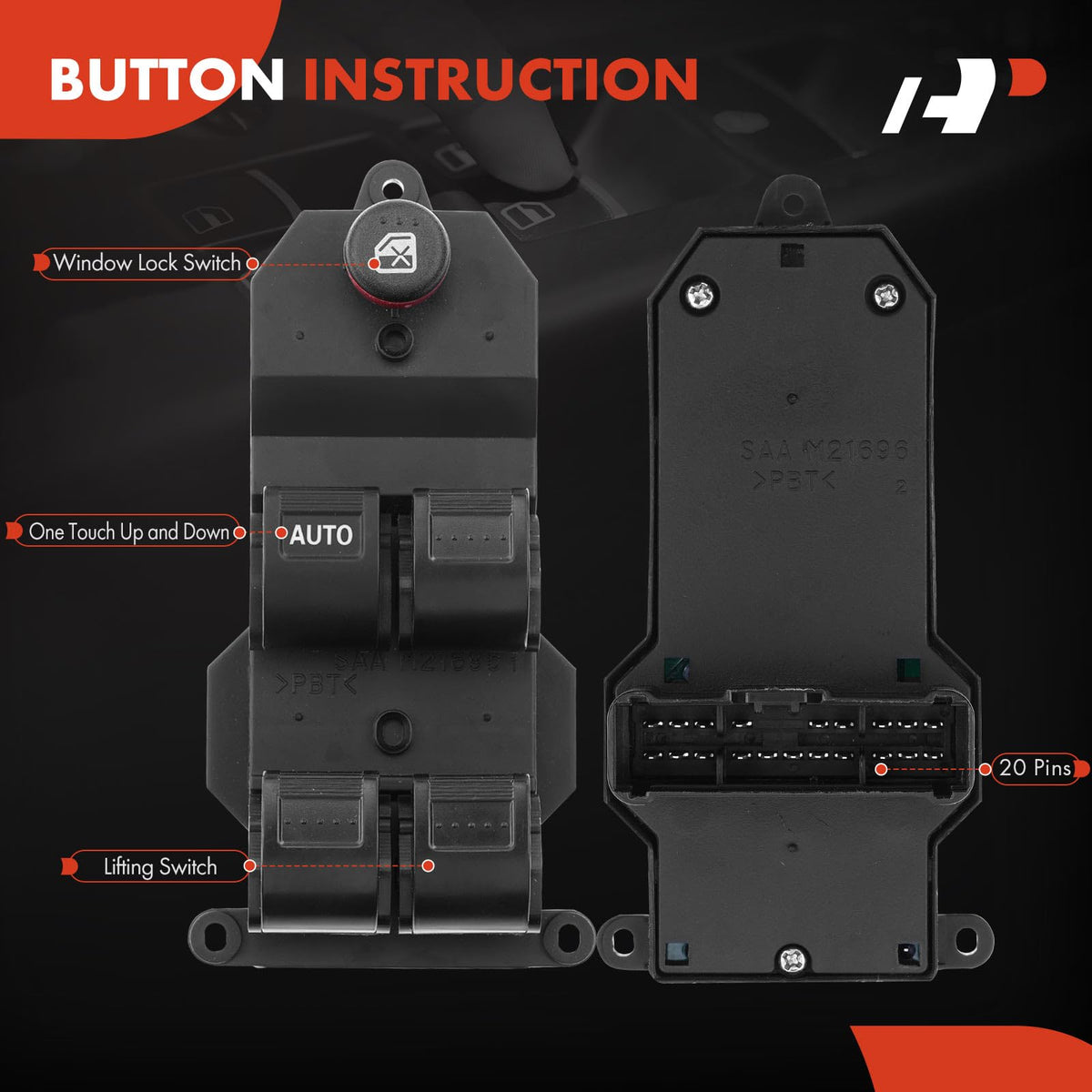 A-Premium switch installed in driver door panel restoring original control function