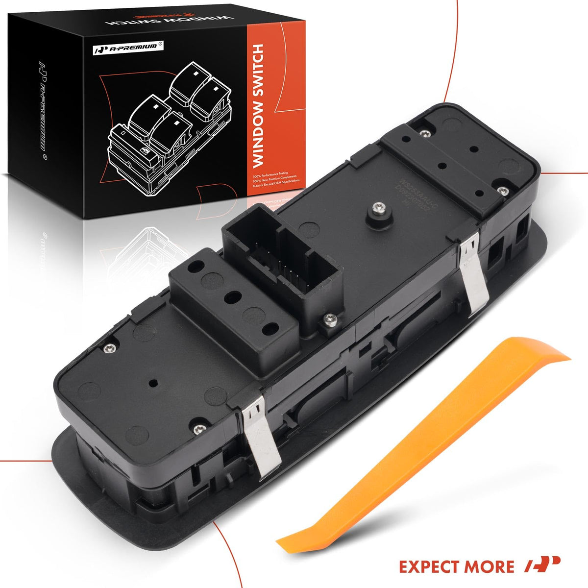 A-Premium switch packaging and label showing part numbers and included tool