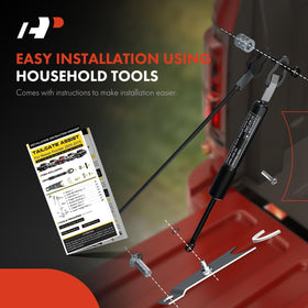 A-Premium tailgate assist in truck lifestyle shot with tailgate open for safer use