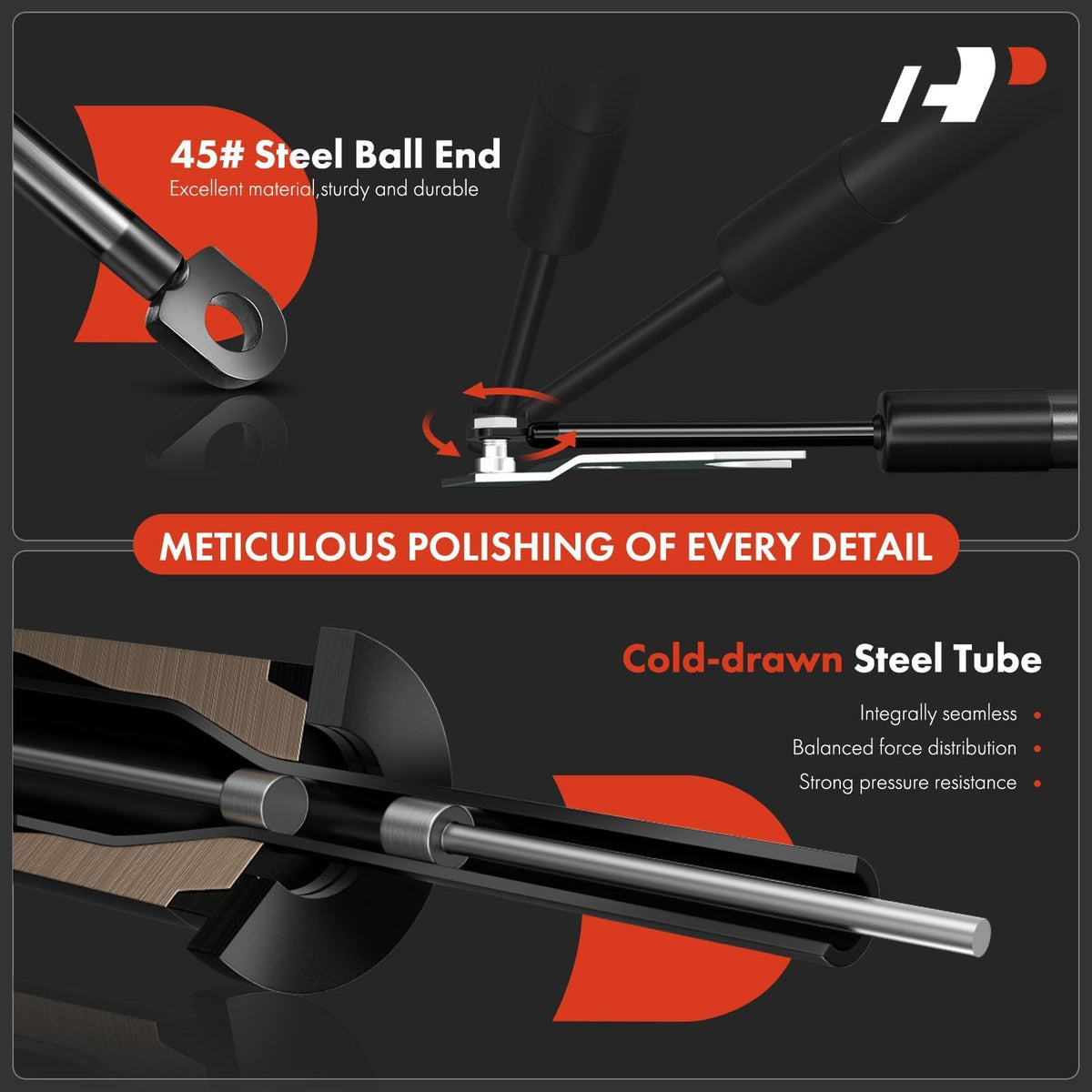 A-Premium strut with tools illustrating simple DIY installation steps