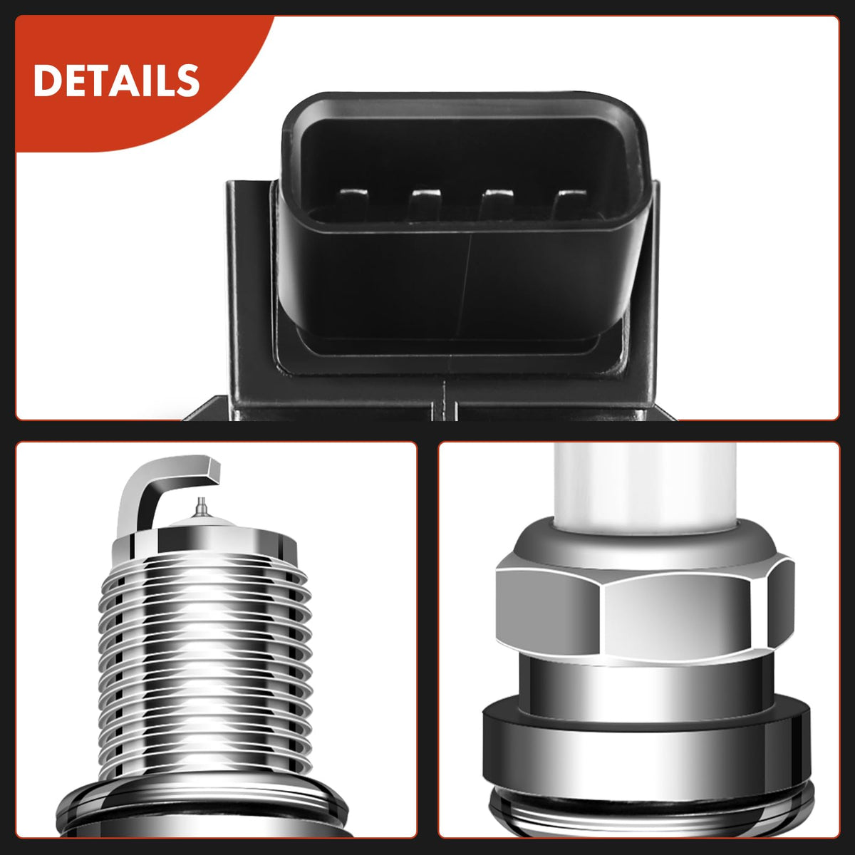 A-Premium spark plug electrode texture detail showing iridium tip for durability benefit