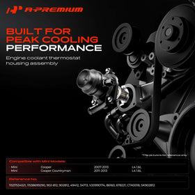 A-Premium thermostat close-up showing spring and valve for reliable opening at 221°F