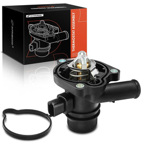 A-Premium front view of thermostat housing assembly showing complete unit and fit