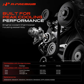 A-Premium thermostat housing with cover and thermostat included for ready installation