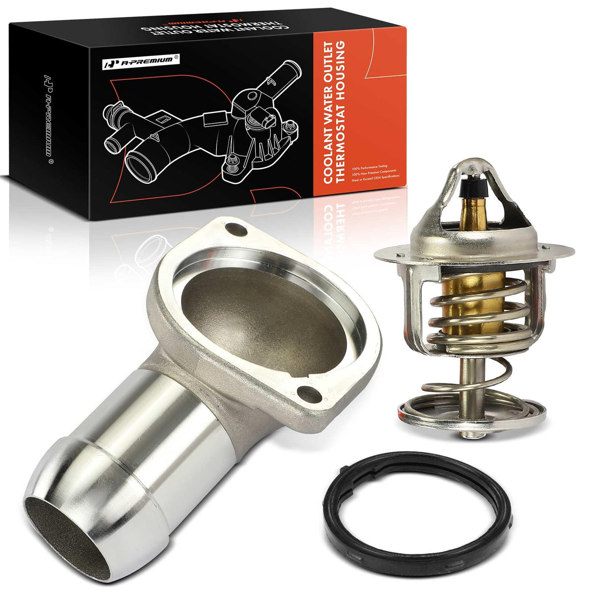 A-Premium thermostat housing front view showing clean fit and durability