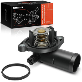 A-Premium front view of thermostat housing showing fitment points and durable finish benefit