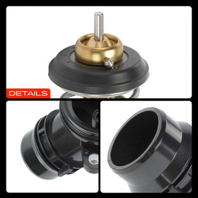 A-Premium thermostat housing size comparison with ruler showing compact dimensions