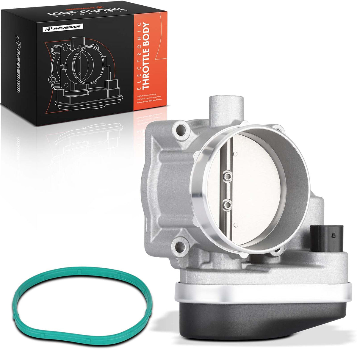 A-Premium throttle body front view showing flange and plate, reliable fit