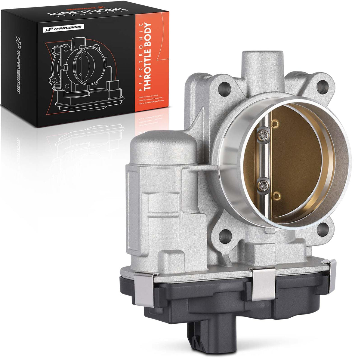 A-Premium throttle body front view showing mounting, ensures correct fit