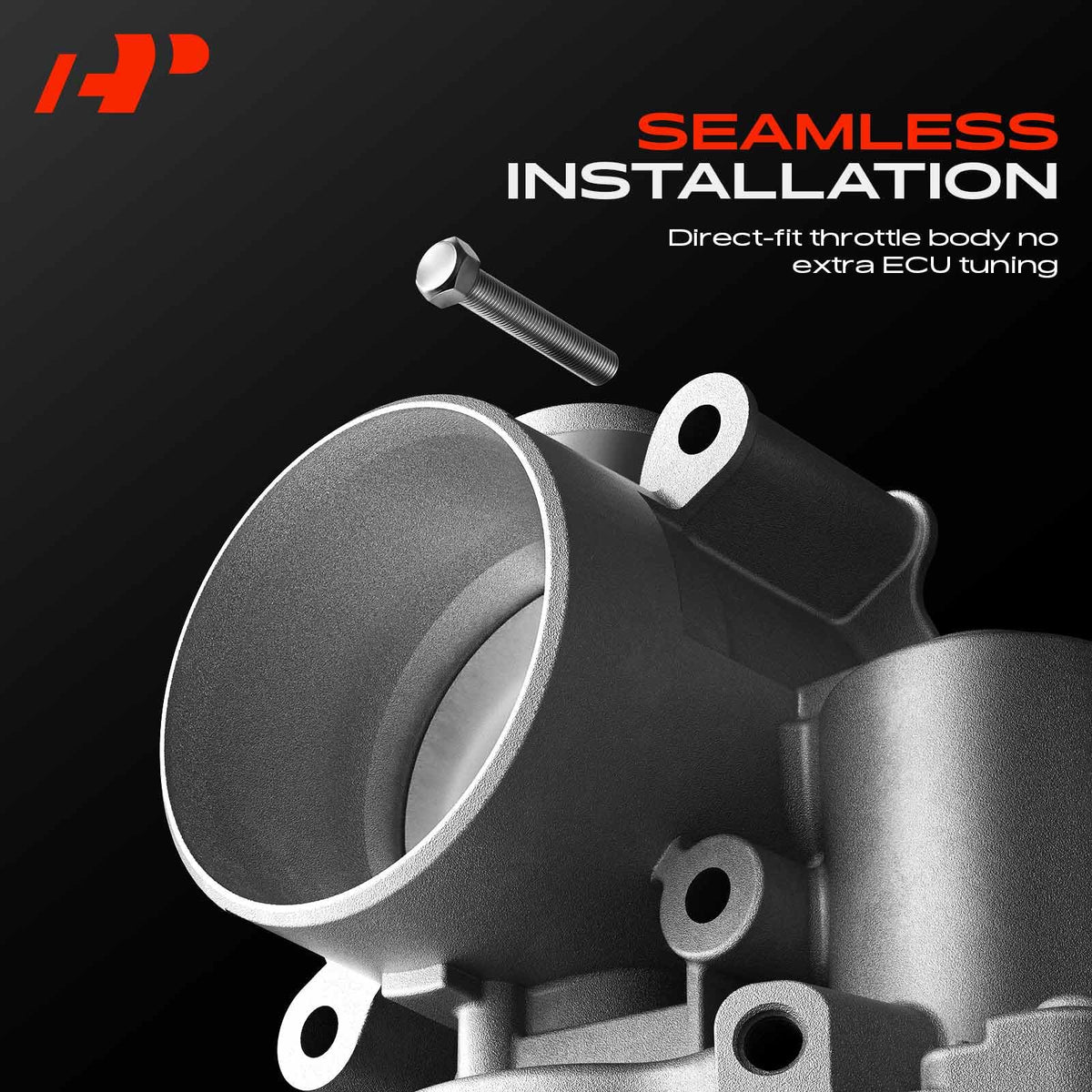 A-Premium throttle body installed in engine bay showing direct-fit swap advantage