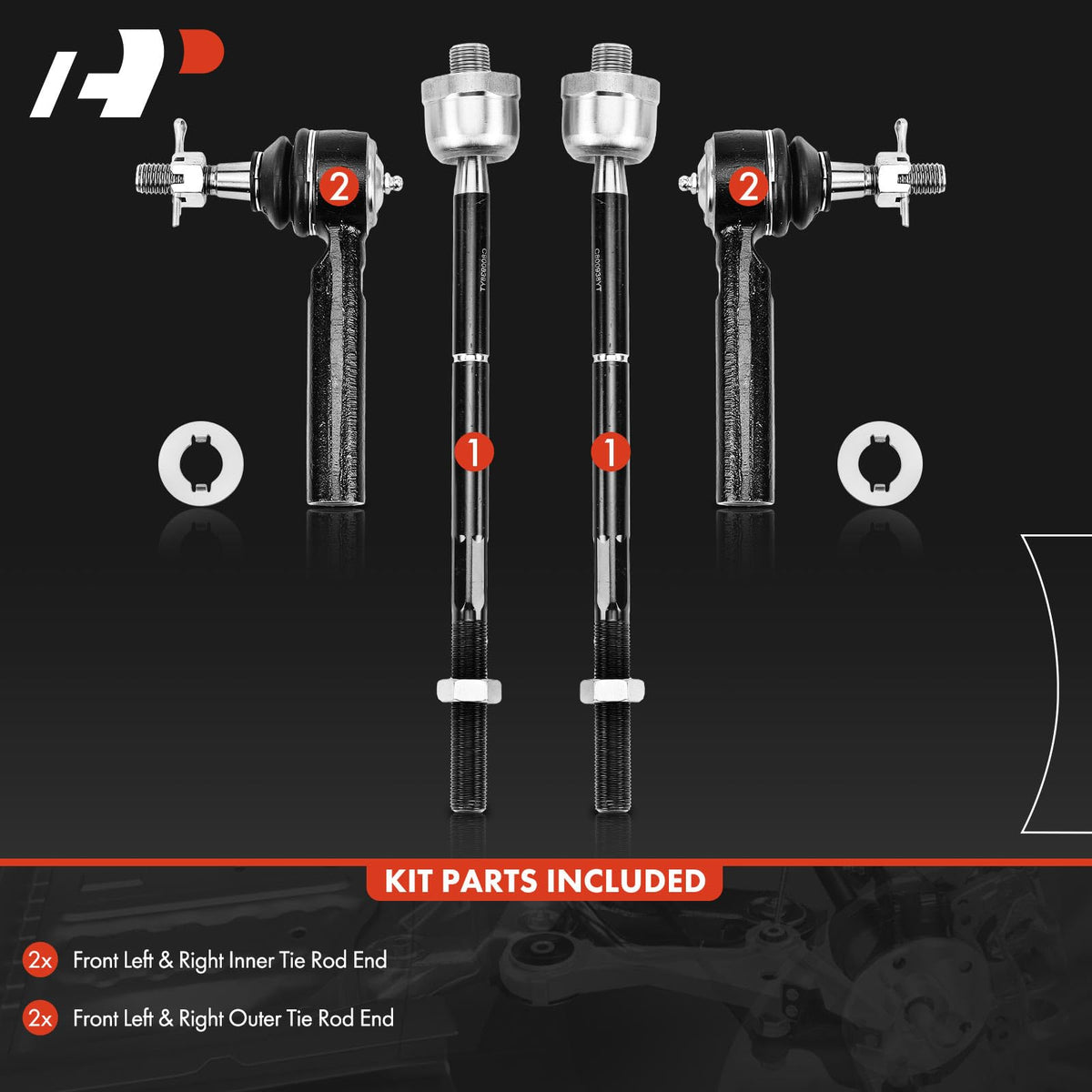 A-Premium close-up of ball stud and grease fitting for smoother steering