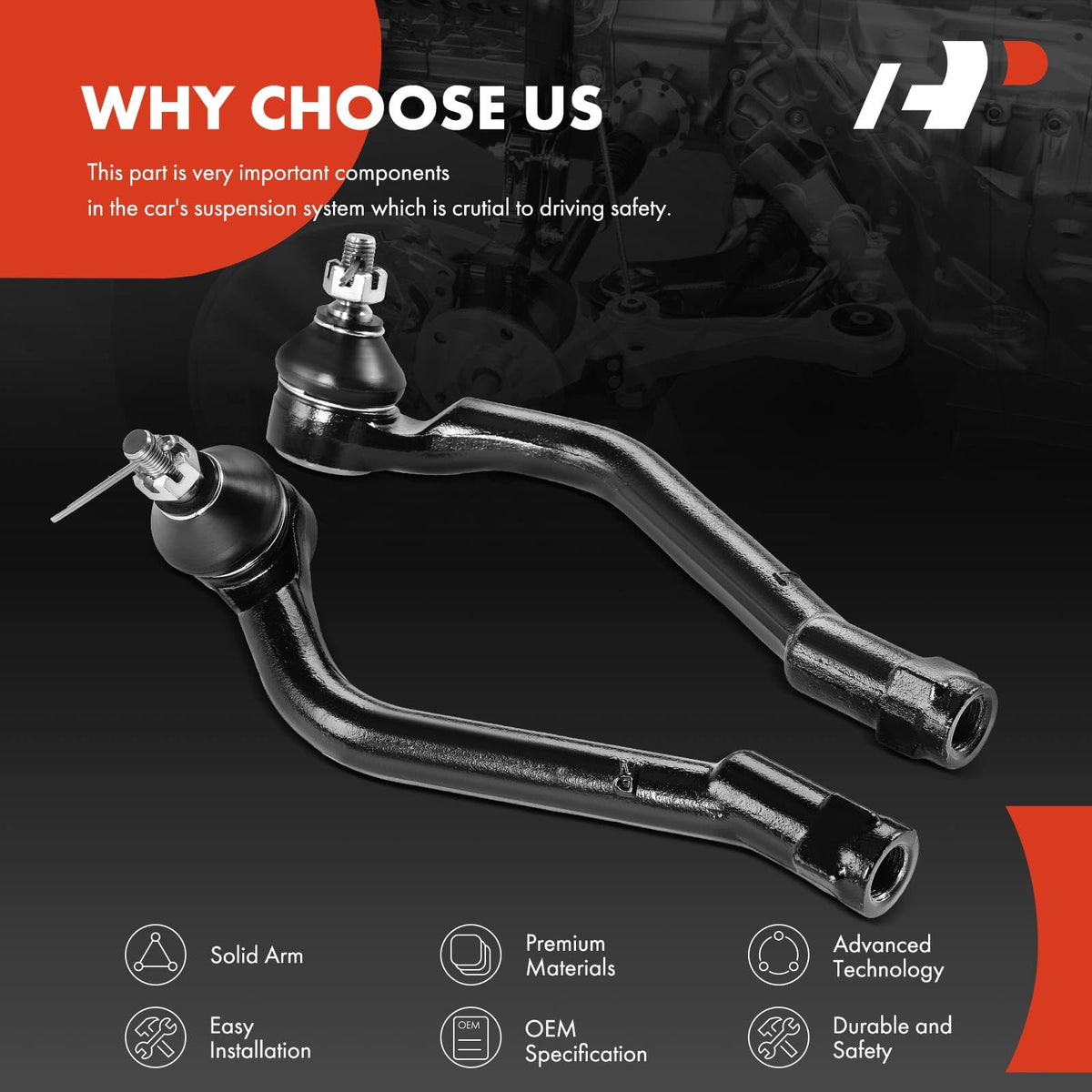 A-Premium tie rod comparison new versus worn illustrating performance restoration benefit