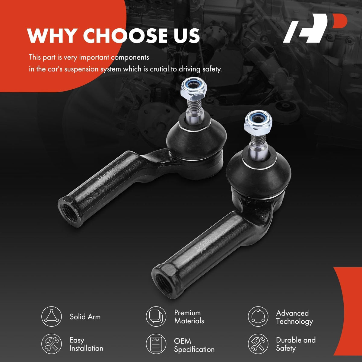 A-Premium castle nut and included accessories displayed for installation convenience