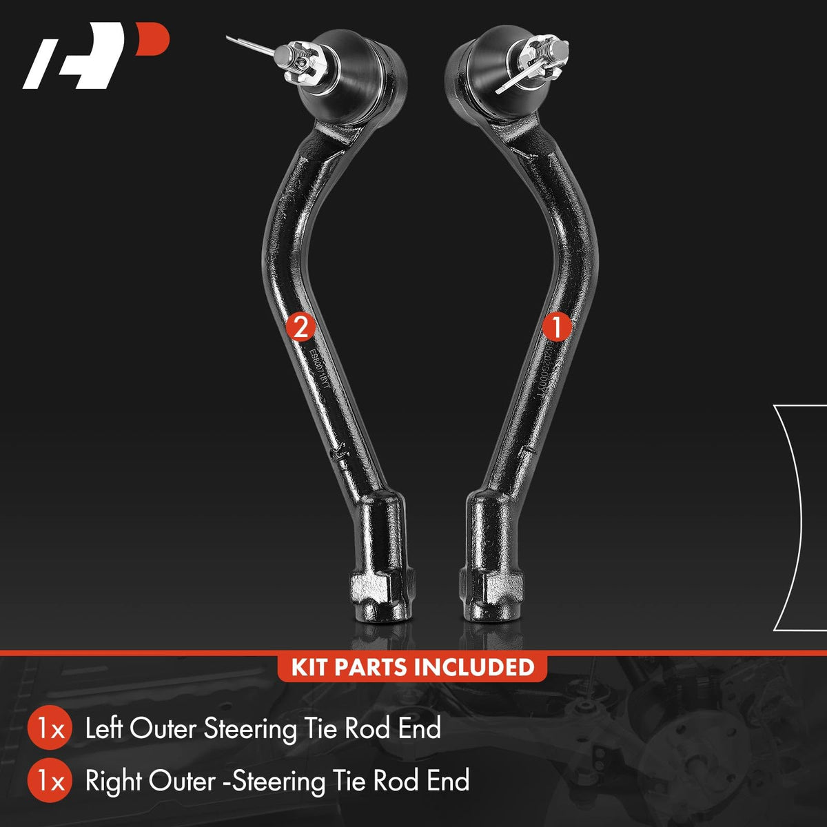 A-Premium tie rod packaging with included hardware for easy installation and convenience