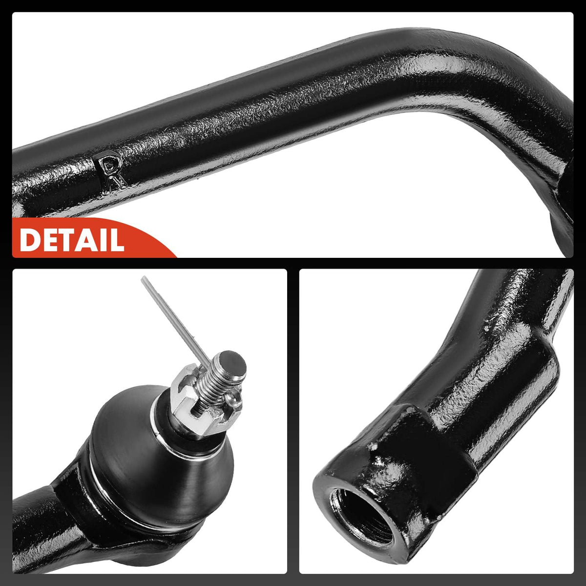 A-Premium tie rod next to ruler showing size for correct replacement verification