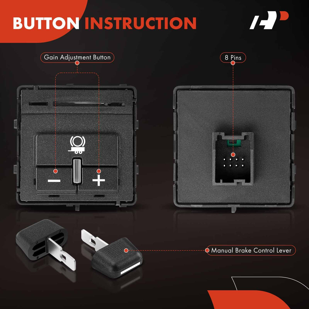 A-Premium rear view of terminals showing eight pins for direct OE electrical compatibility