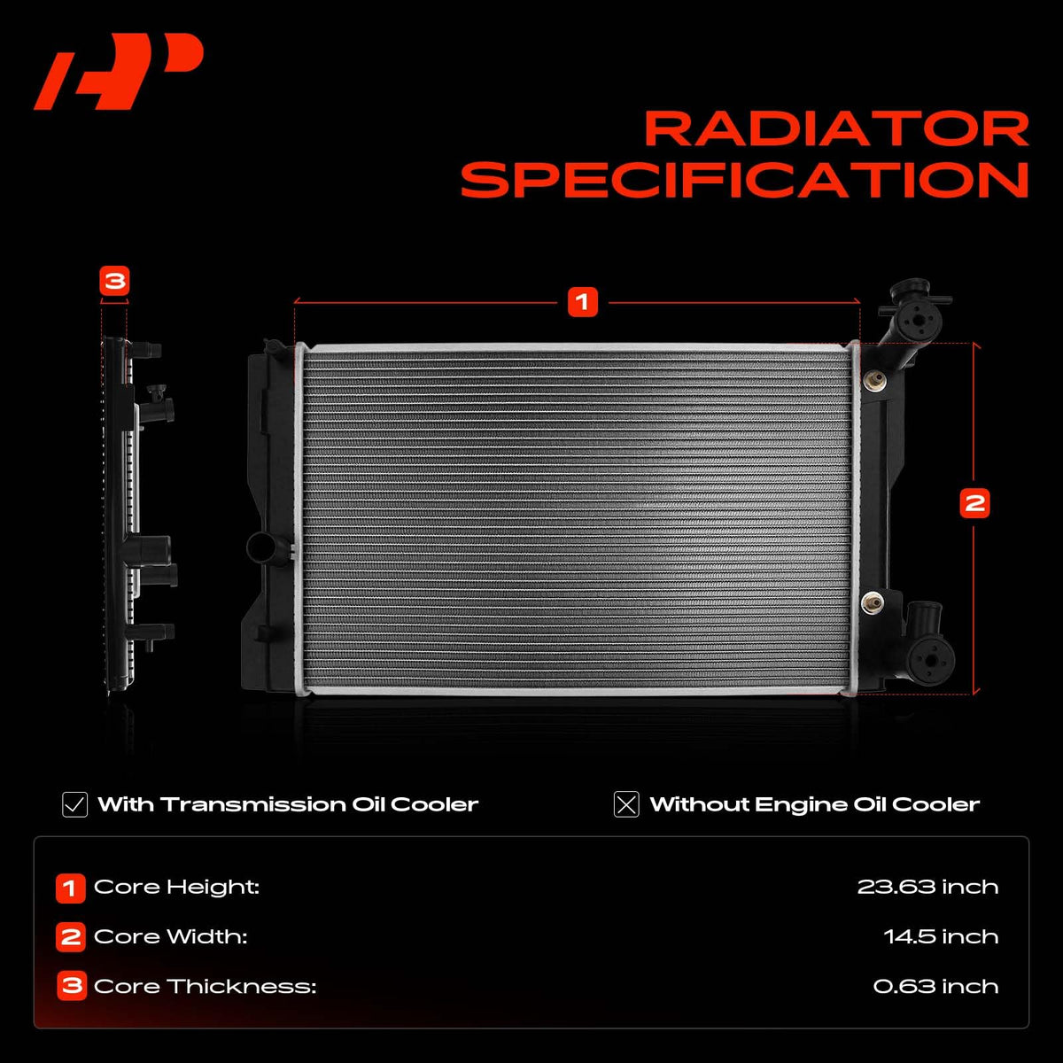 A-Premium integrated transmission cooler detail illustrating ATF protection
