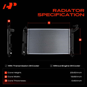 A-Premium view of integrated transmission cooler illustrating compact design