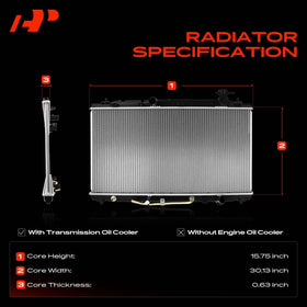 A-Premium detail of transmission oil cooler ports, highlighting integrated cooling benefit