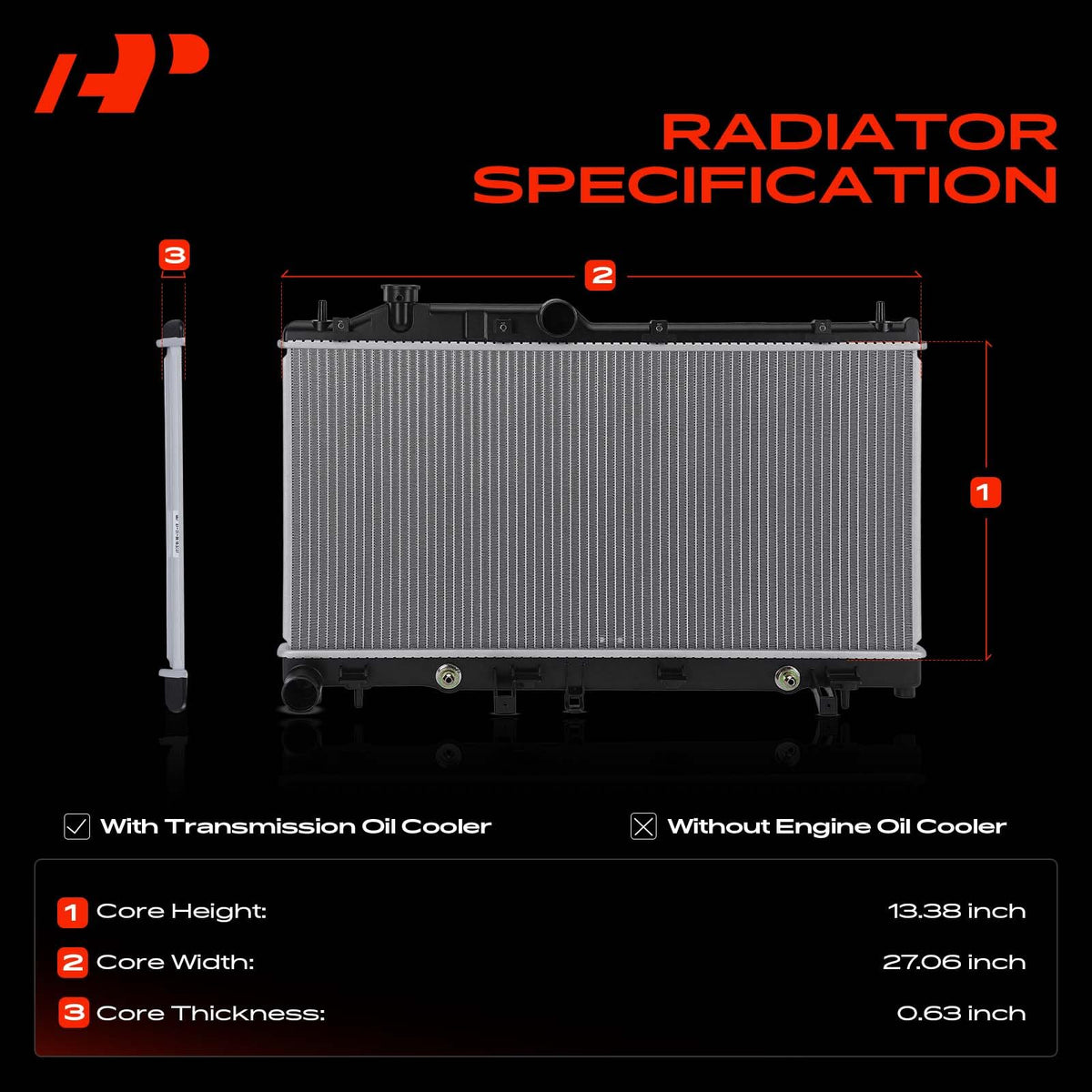 A-Premium integrated transmission oil cooler visible to illustrate combined cooling benefit