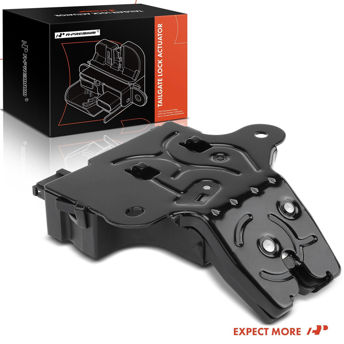 A-Premium trunk latch retail packaging with warranty card for buyer confidence