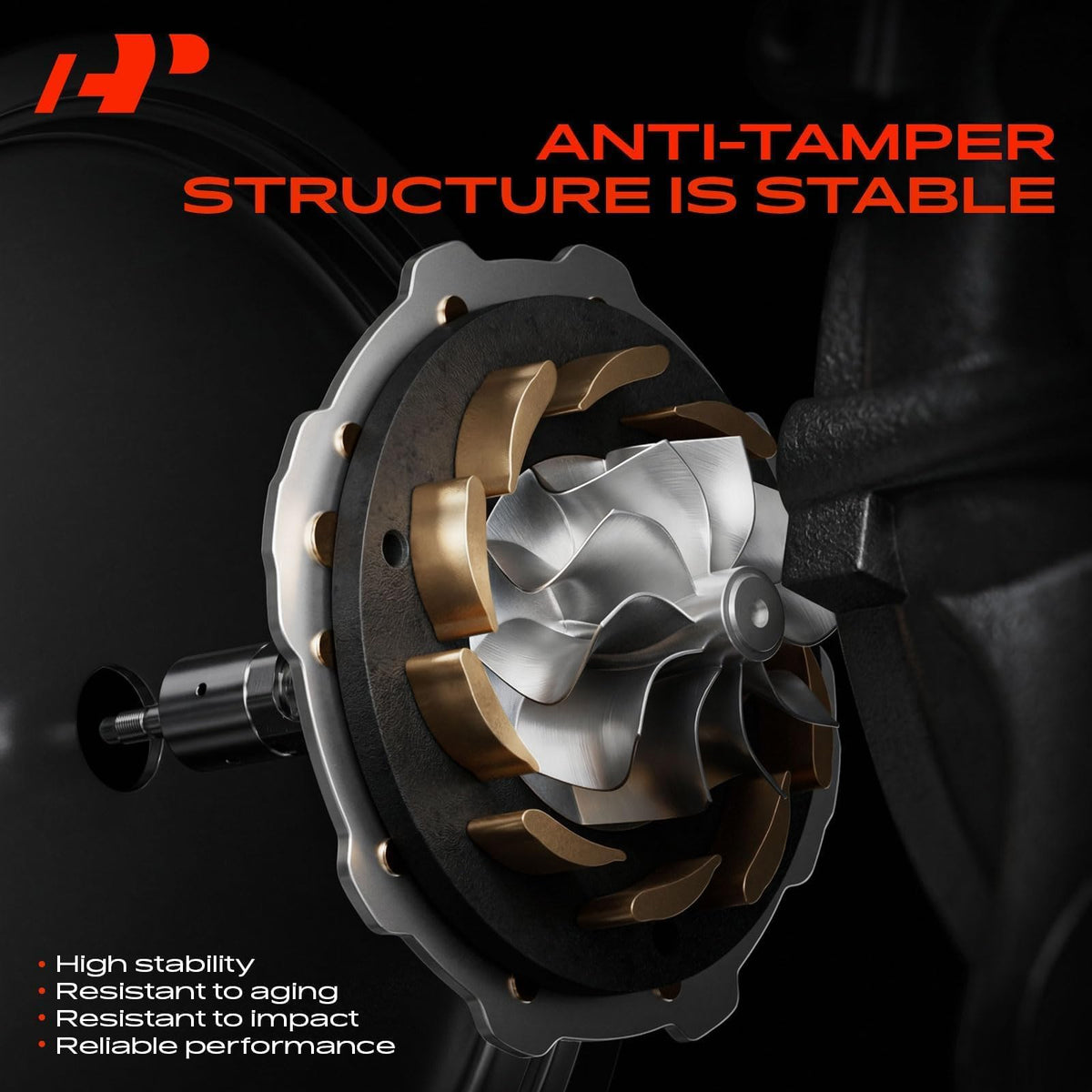 A-Premium turbine housing angle highlighting heat-resistant construction benefit