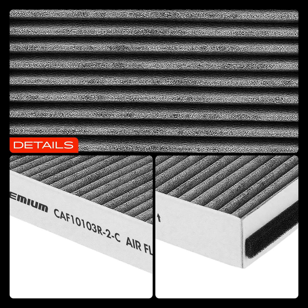 A-Premium pair of cabin filters laid flat showing filtration surface area