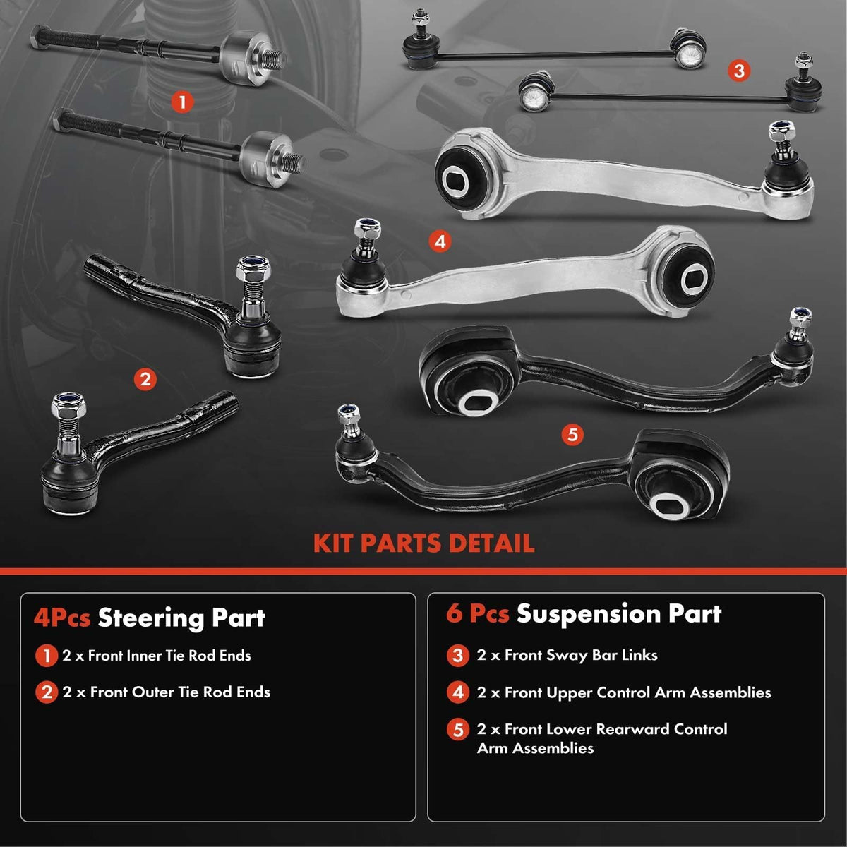 A-Premium upper control arm with ball joint detail showing secure fit benefit