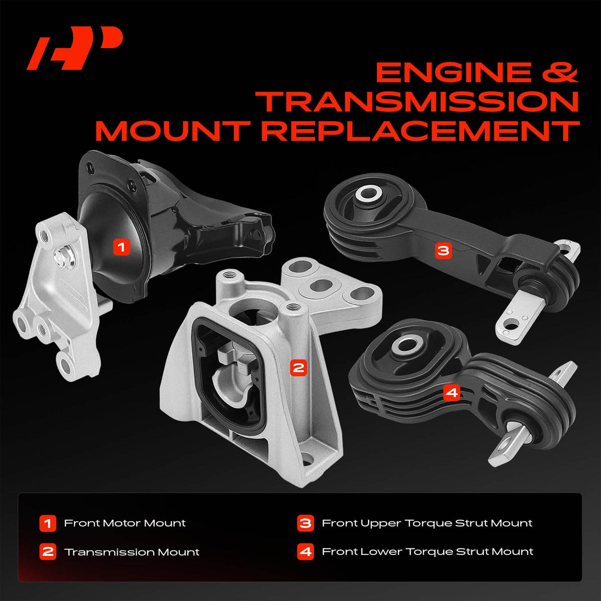 A-Premium upper torque strut mount close-up highlighting durable materials and vibration control