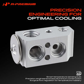 Close-up of A-Premium valve internal port area showing precision machining for stable refrigerant flow