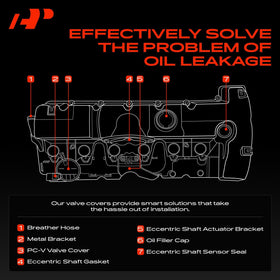 A-Premium gasket and spark plug seals laid out for a complete reseal kit