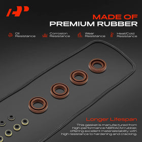 A-Premium valve cover gasket close-up showing precise profile and improved sealing