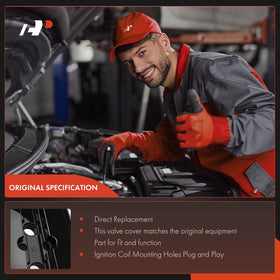 A-Premium valve cover installed in an engine showing improved cleanliness benefit
