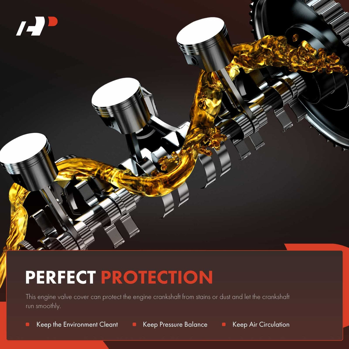 A-Premium valve cover side profile showing durable aluminum construction benefit