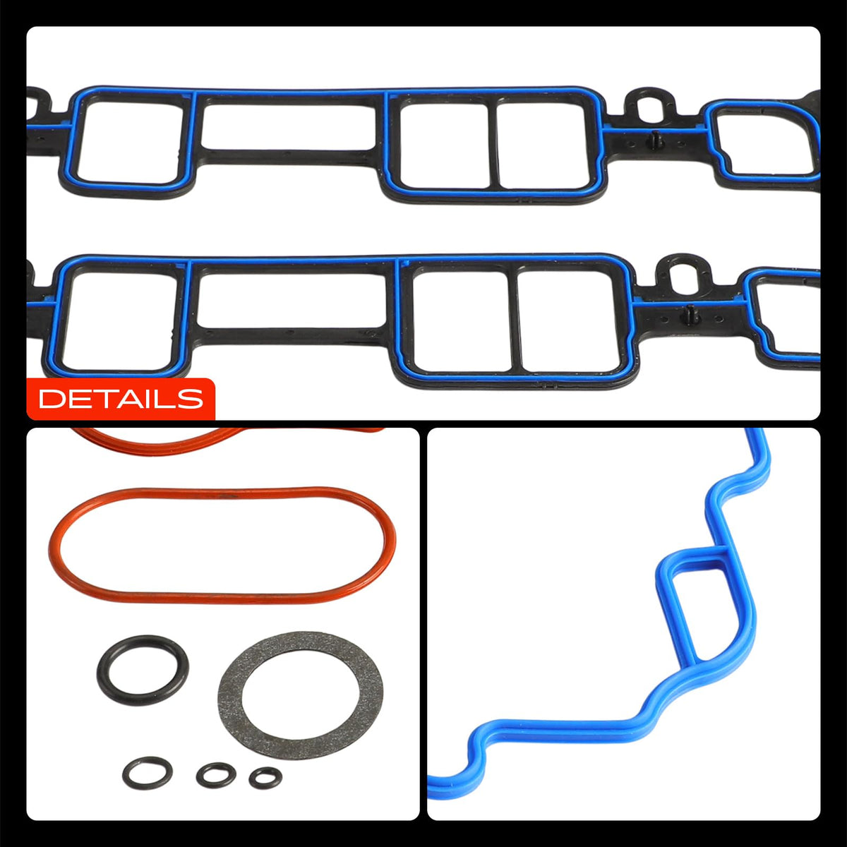 A-Premium under-hood photo of intake gasket installation demonstrating proper fit