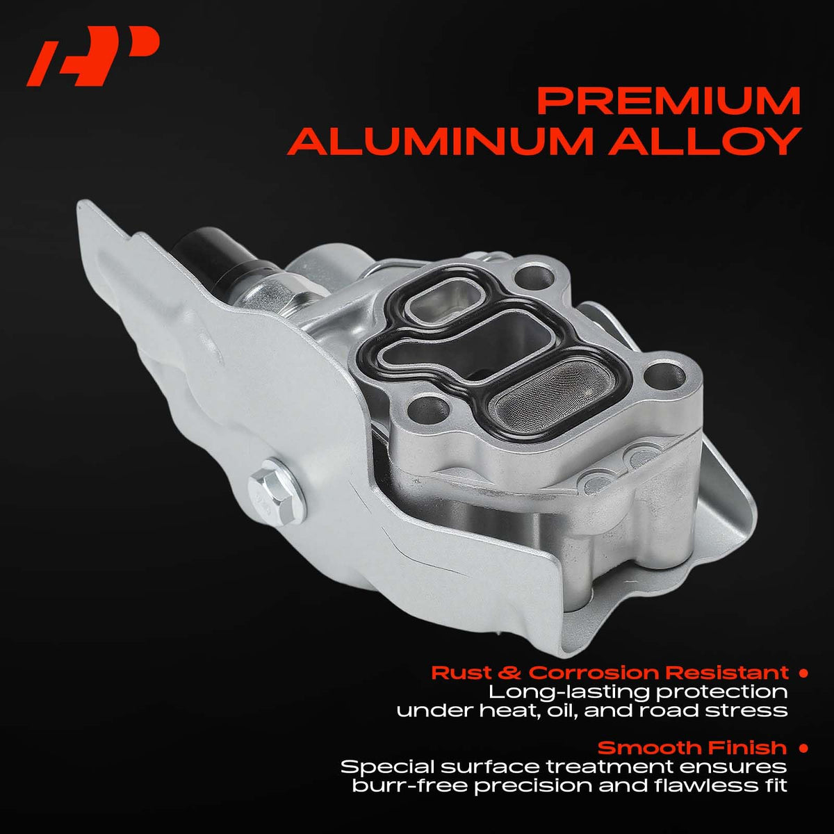 A-Premium solenoid installed on engine illustrating direct-fit replacement and proper alignment