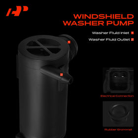 A-Premium washer pump electrical connector detail proving easy plug-in connection