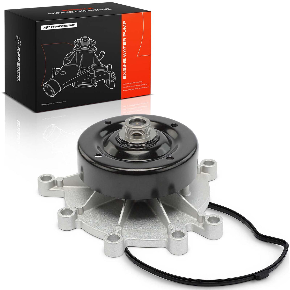 A-Premium front view of water pump showing exact-fit design and easy replacement