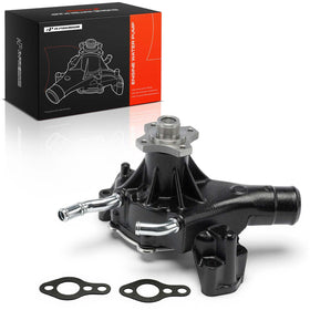 A-Premium front view of water pump showing bolt pattern and benefit of correct fit
