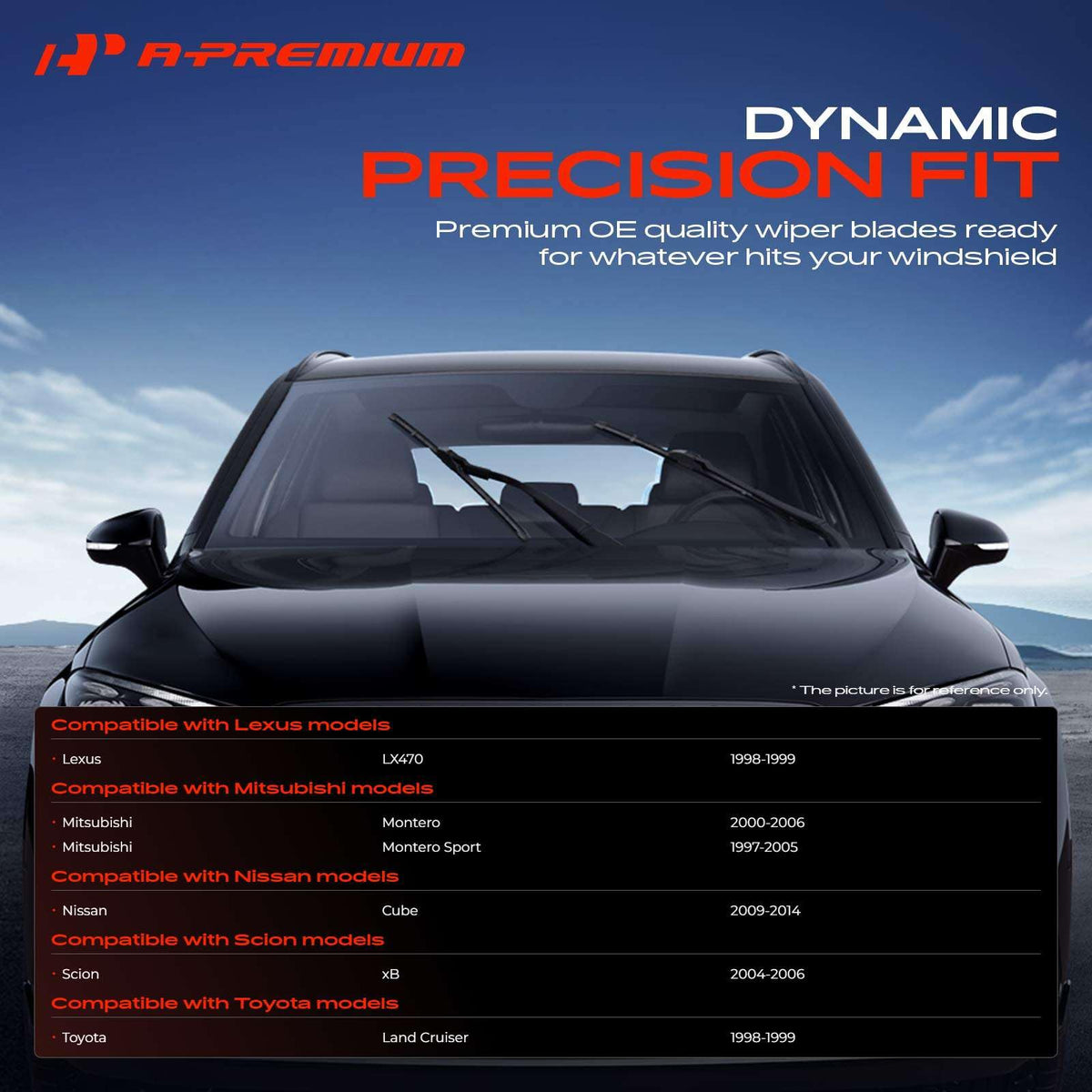 A-Premium wear indicator detail clearly visible to help drivers know when blade replacement is needed