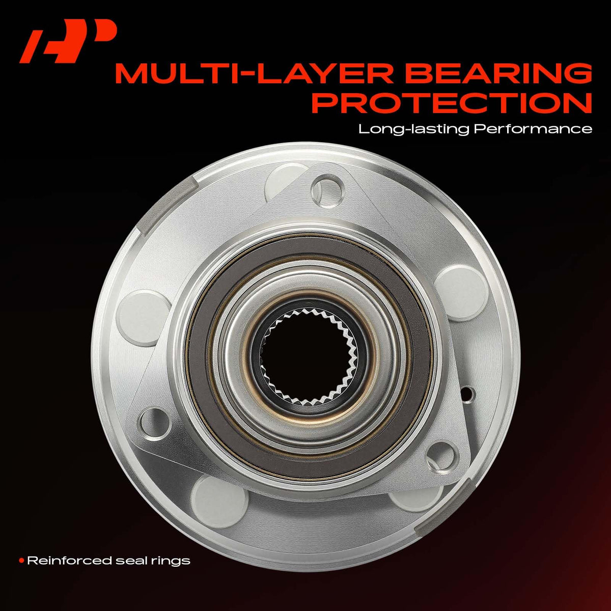 A-Premium five-lug wheel studs visible for secure wheel fastening