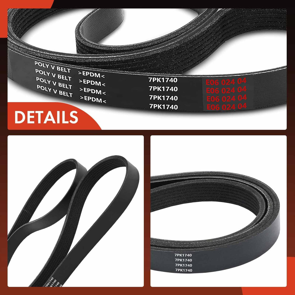 A-Premium belt edge and top width detail showing 0.947 in width for exact alignment