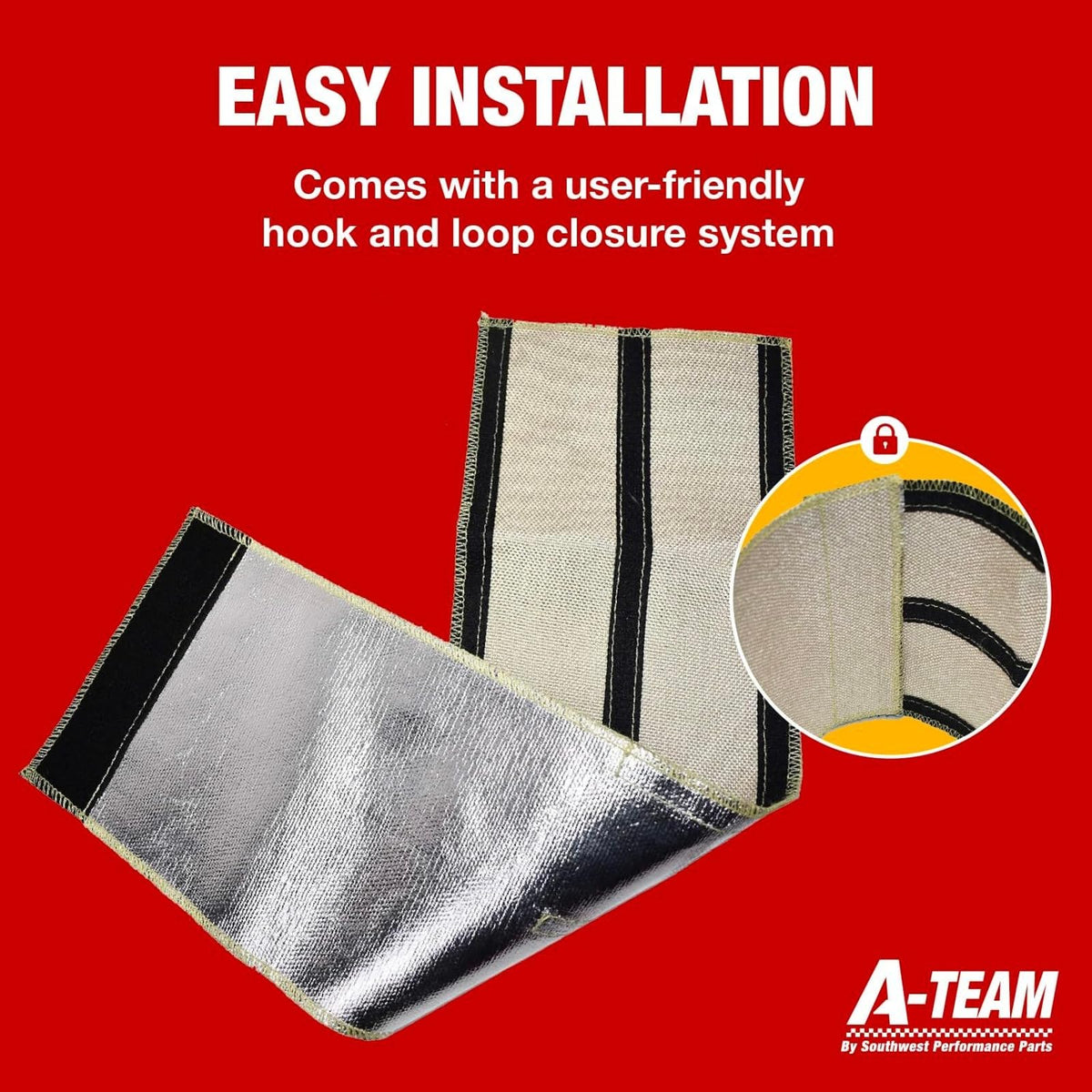 A-Team Performance hook and loop closure detail for fast, tool-free installation