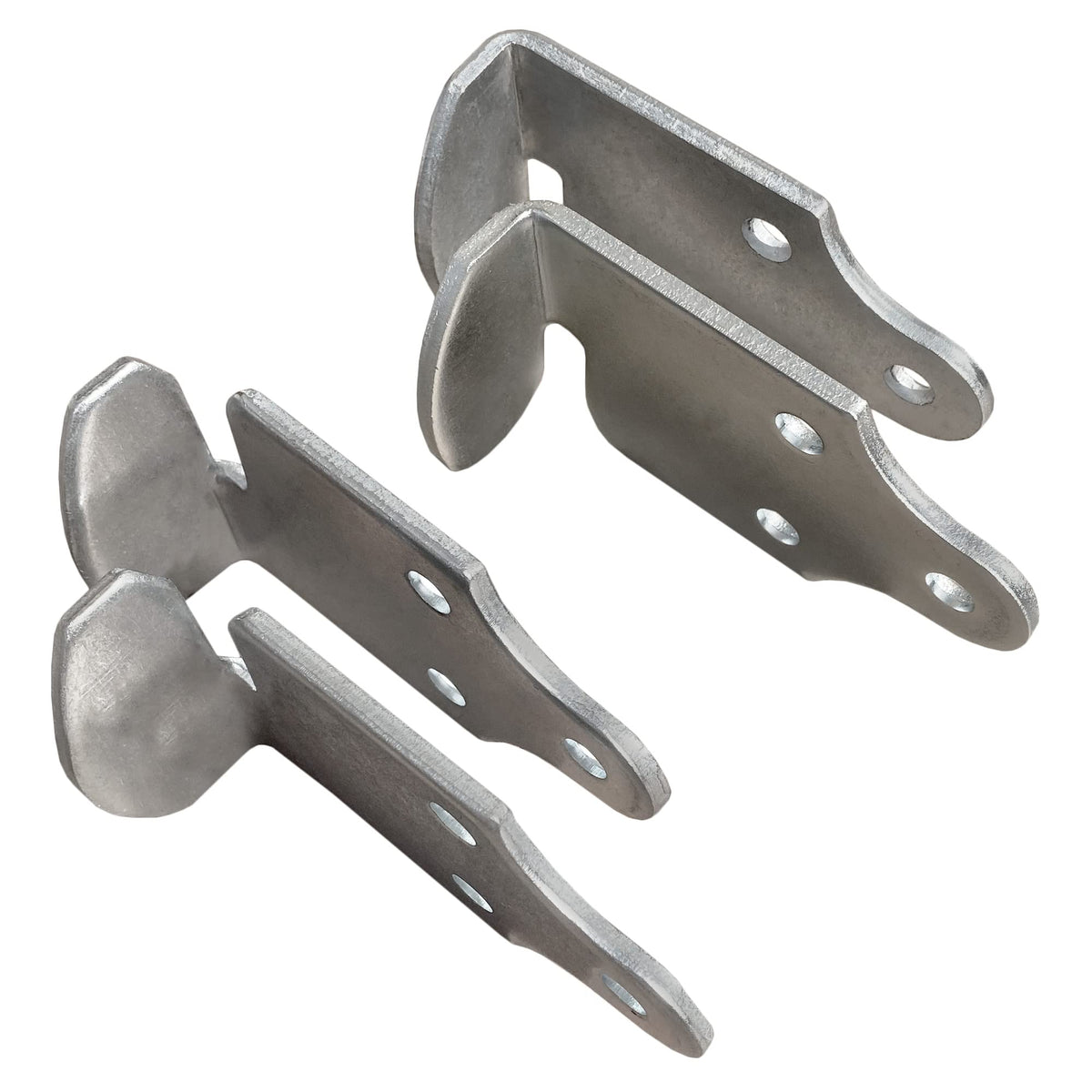 A.A close-up zinc-plated bracket detail showing corrosion resistance and solid construction