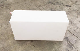 A.A side profile showing approximate 34 by 18 by 12 inch dimensions for fit planning