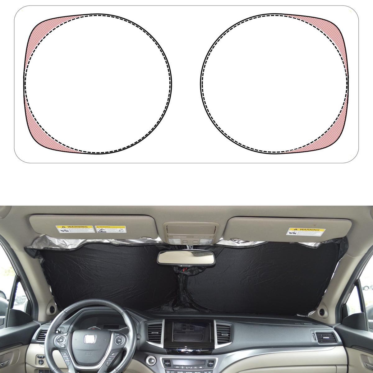 A1 Shades front packaging view showing included pouch and protector benefit of easy storage