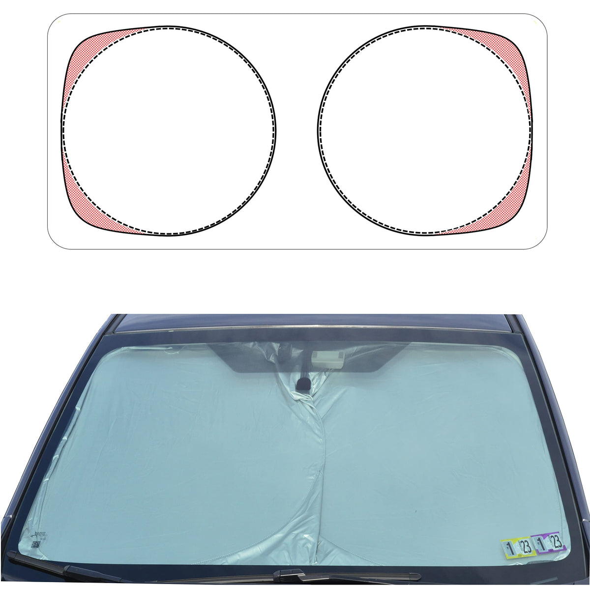 A1 Shades front view folded showing compact storage and easy carry