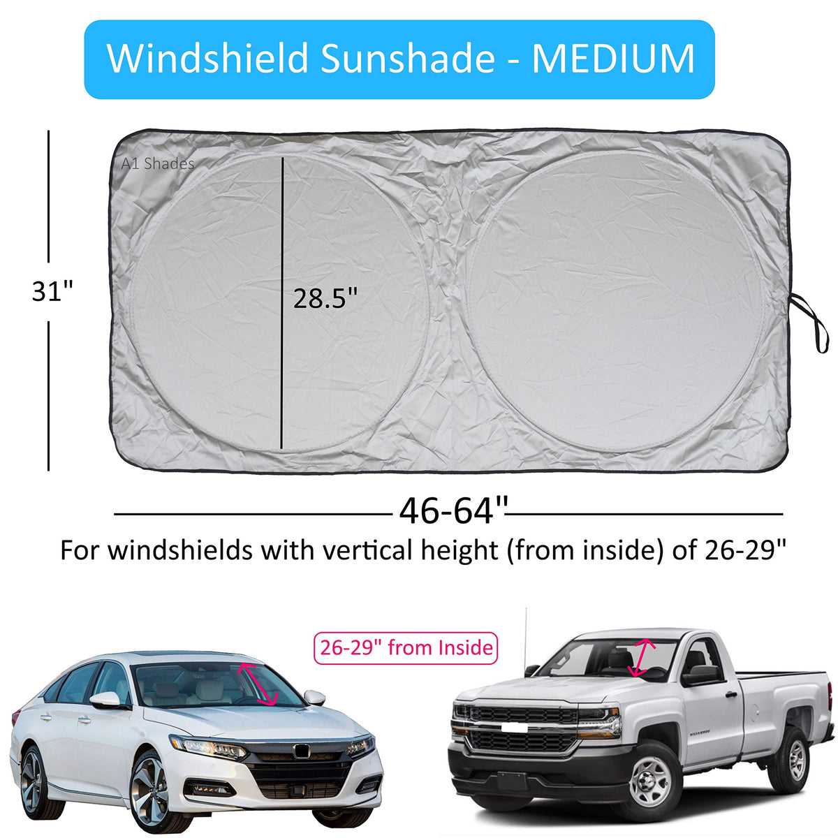 A1 Shades lifestyle shot in parked car illustrating cooler cabin and sun protection benefit