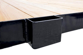 A.A close-up showing inside dimensions and 7 GA steel thickness for secure fit