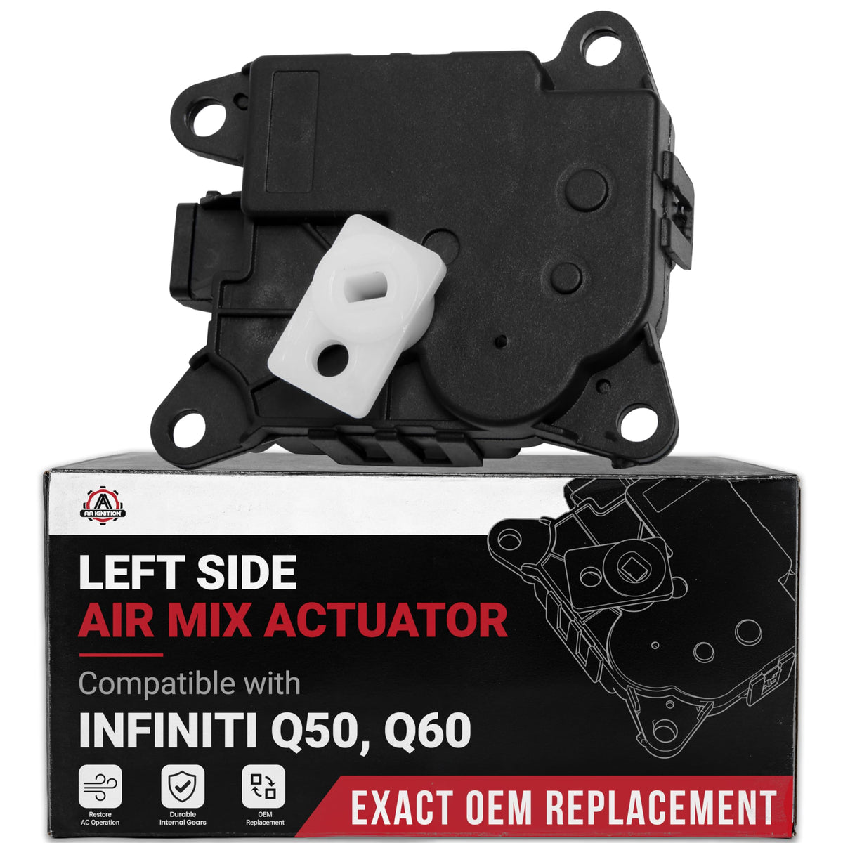 AA Ignition front view of actuator showing mounting points and benefit of direct fit